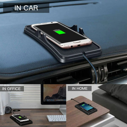 Wireless Charger Car Dashboard Phone Holder Mat For iPhone 13 14 Samsung S21 S23