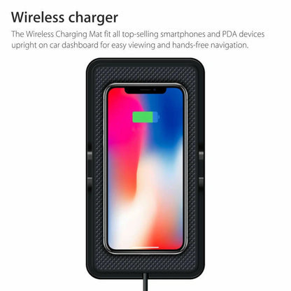 Wireless Charger Car Dashboard Phone Holder Mat For iPhone 13 14 Samsung S21 S23