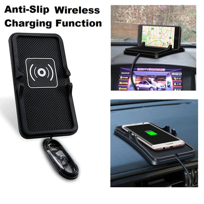 Wireless Charger Car Dashboard Phone Holder Mat For iPhone 13 14 Samsung S21 S23
