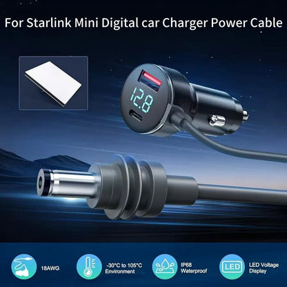 1* For Starlink Mini Power Cable Cigarette Lighter Adapter Vehicle Compatibility