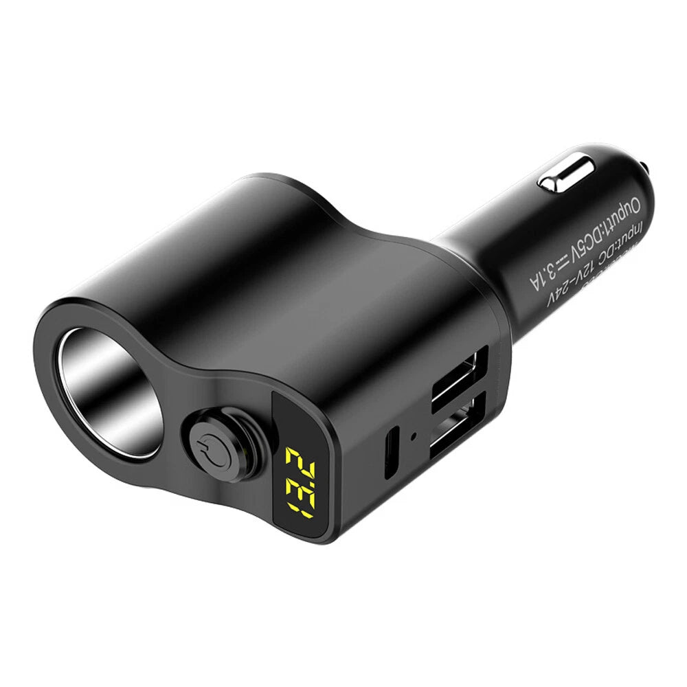 80W car cigarette lighter socket Splitter Car Charger Adapter USB C Type PD port