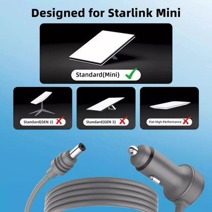 1* For Starlink Mini Power Cable Cigarette Lighter Adapter Vehicle Compatibility