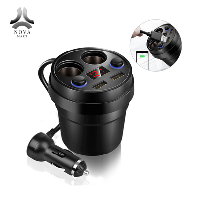Cup Car Charger Dual USB Car Wireless Charger Universal Cell Phone Holder