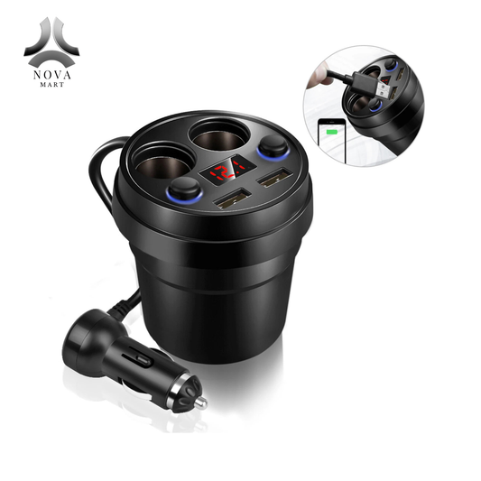 Cup Car Charger Dual USB Car Wireless Charger Universal Cell Phone Holder